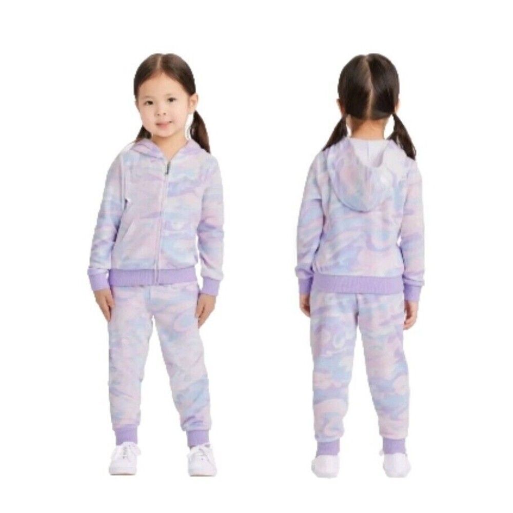NWT Juicy Couture Toddler 4T Pink Purple Velour Set Zip Hoodie + Jogger Pants